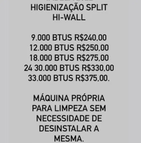 Higienização de ar condicionado