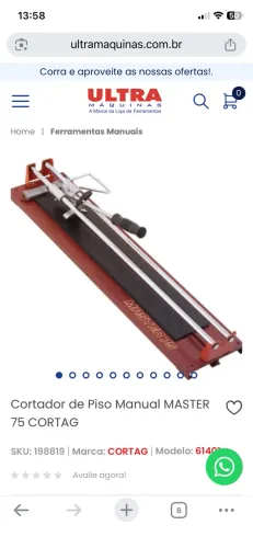 Cortador de piso manual cortar master 75