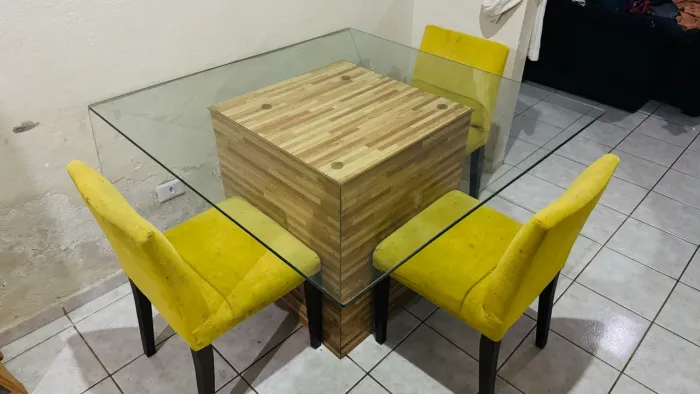 Mesa de vidro 1.25x1.25
