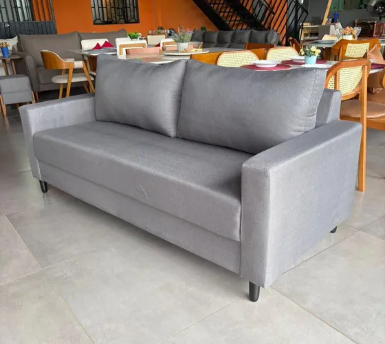 Estofado elegante tecido em linho espuma D33 novo a pronta entrega