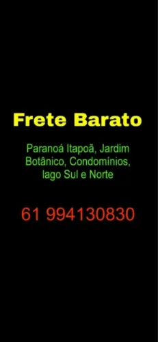 Frete no Paranoá, Itapoã, lago sul, lago norte, mangueiral e condomínios, Zap *