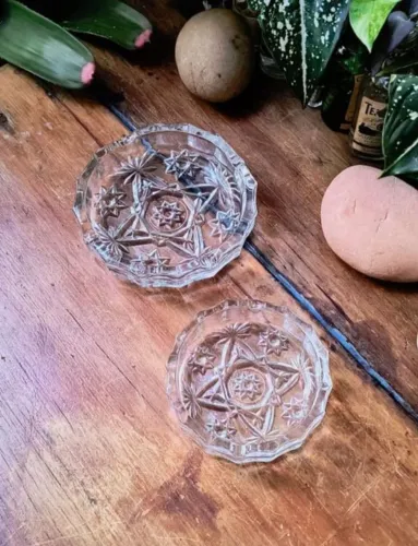 par de antigos centros de mesa em cristal francês lindo decoração colecionador