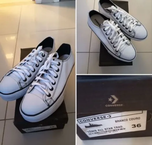 Tênis Converse Branco em Couro