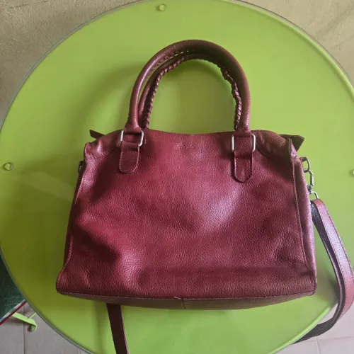 Bolsa couro vinho Via Mia