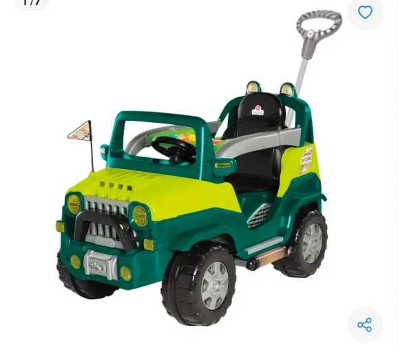 Carrinho de passeio Jeep infantil com pedal e empurrador 