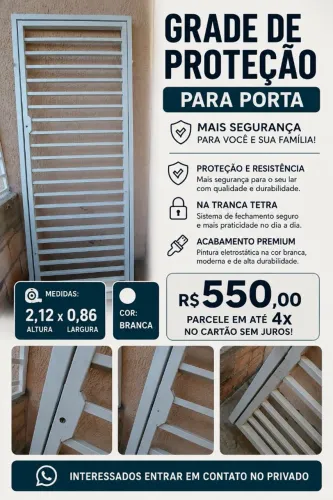 Grade de proteção para porta