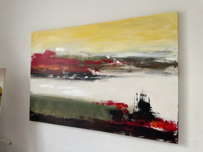 Quadro pintura acrílica abstrata 1,20x80