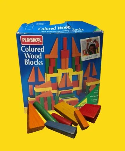 BLOCOS DE MADEIRA COLORIDOS - ORIGINAL PLAYSKOOL - FISHER PRICE