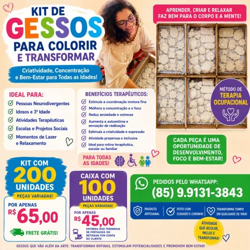 Kit Gessos para colorir 200 unidades frete grátis $65,00 renda extra crianças educação