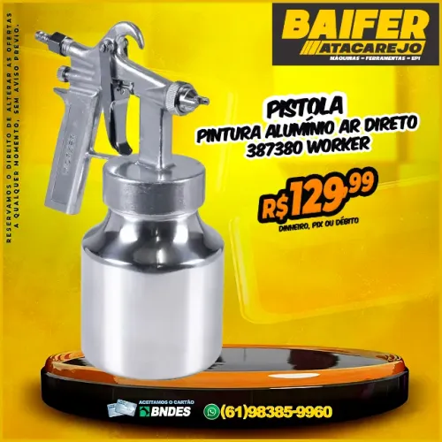 Pistola Pintura Alumínio Ar Direto 387380 Worker