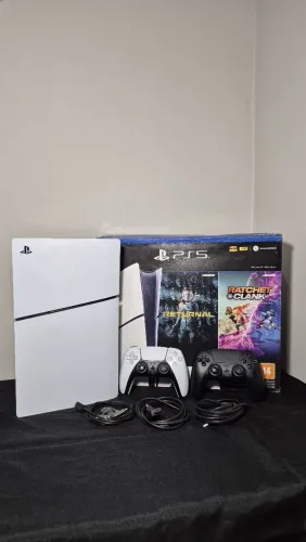 Ps5 Slim midia digital Slim 2 controles Jgs.(Castanha)