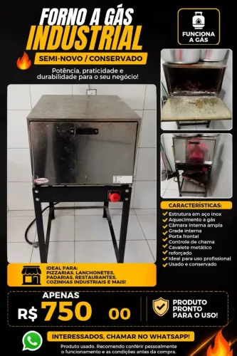 Verdo forno industrial 9 messes de uso 750