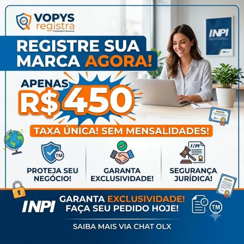 Registro de Marca no INPI - Taxa Única R$ 450