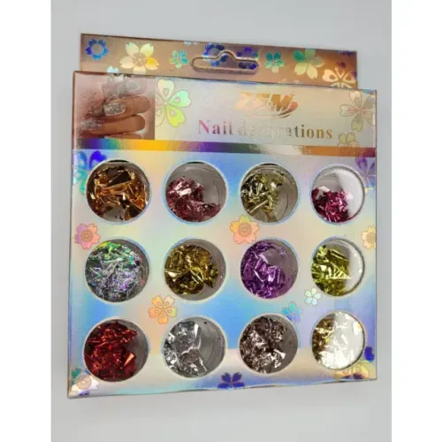 DECORAÇÃO DE UNHAS FOLHA DE OURO COLORIDO SORTIDO GRANDE UNHAS GEL ENCAPSULADA ACRIGEL 