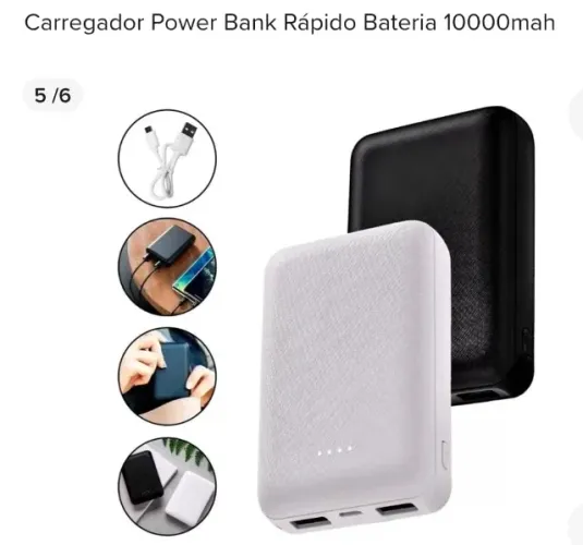 Carregador Power Bank Rápido Bateria 10000mah