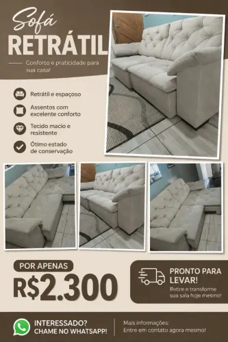Sofá retrátil semi novo