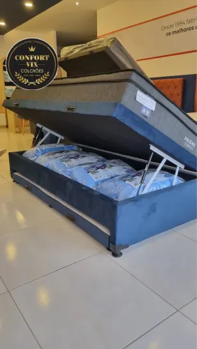 Cama solteiro baú com cama auxiliar