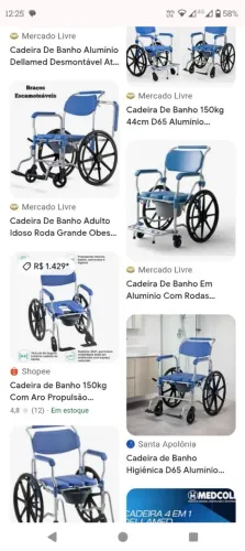 Cadeira de banho para deficientes