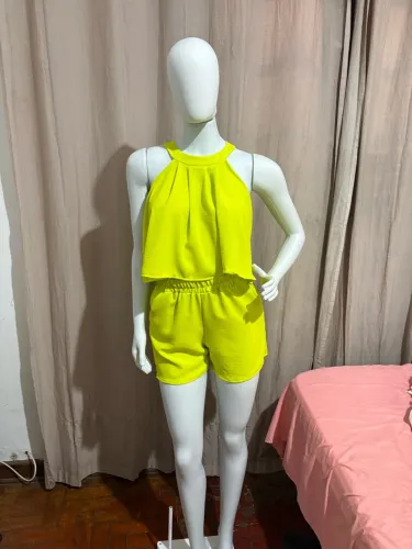 Conjunto feminino tecido dunas tamanho P e g