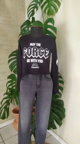 Moletom cropped feminino Star Wars Tam PP