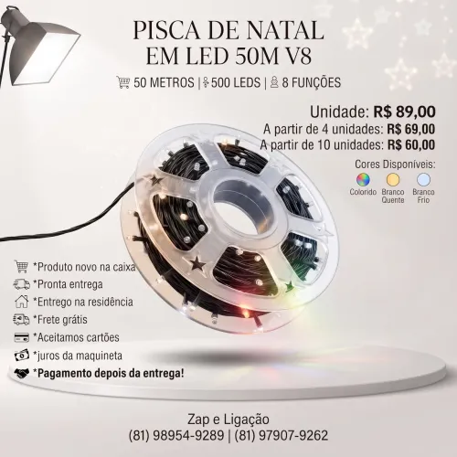 Pisca led 50m V8