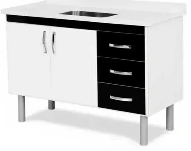 Balcão de Cozinha Toquio A J Rorato 2 Portas/3 Gavetas