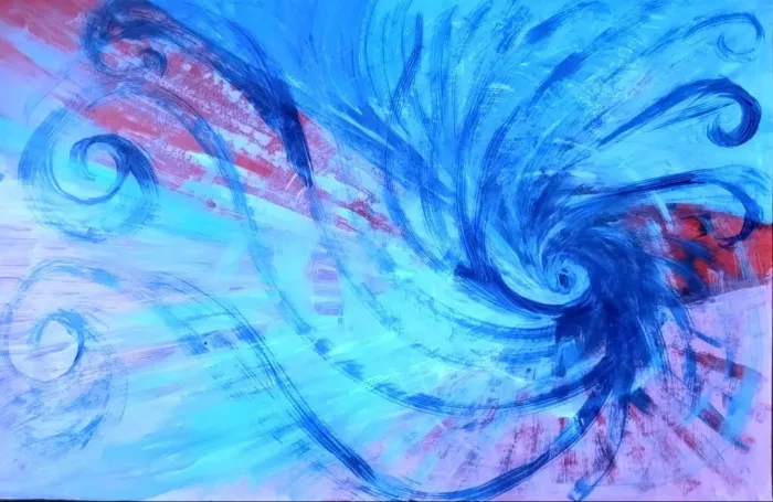 Quadro - Movimento - Pintura  acrílica sobre papel 350gr 96,5cmx 66,5cm