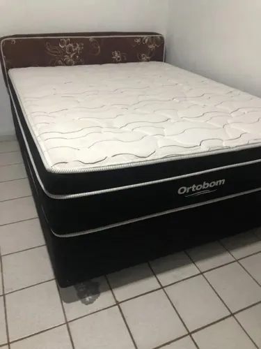 Conjunto Cama Box + Colchão Ortobom Elegant Superpocket (Queen) - Novinho!