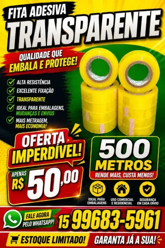 Vendo fita transparente de 500 metros 50,0