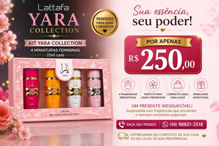 Kit Lattafa Yara Collection - 4 Fragrâncias