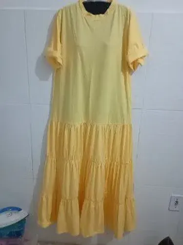 Vestido puro algodão manga dobrada mg