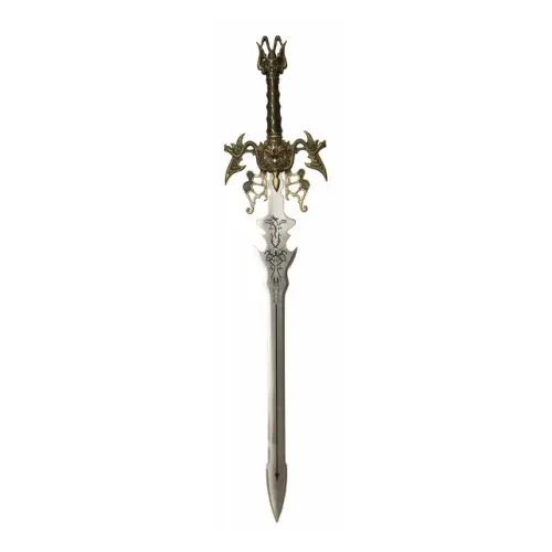 Espada Decorativa Medieval Dragão Com Suporte De Parede 1,2m
