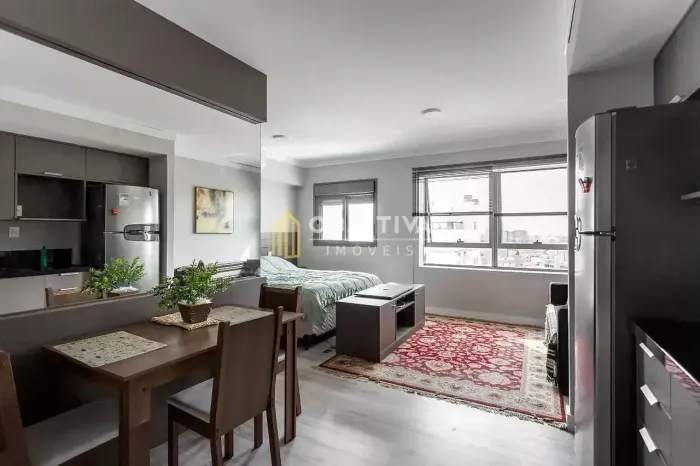 Apartamento mobiliado com suíte para locação na Nilo Peçanha com piscina, academia e vaga