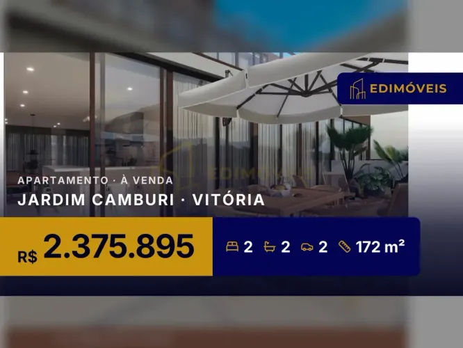 Cobertura 2 quartos em Jardim Camburi, espaço gourmet e piscina privativa