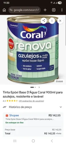 Tinta epóxi coral a base de água MARFIM E BRANCO PROMOÇÃO 