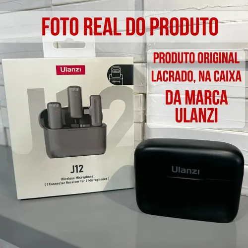 Microfone Sem Fio Ulanzi J12 Lapela 2 Mics P/ Ios Iphone e tipo c