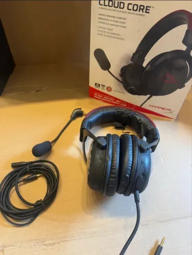 Fone Headset Gamer Hyperx Cloud Core Khx-hscc-bk Preto/vermelho Usado