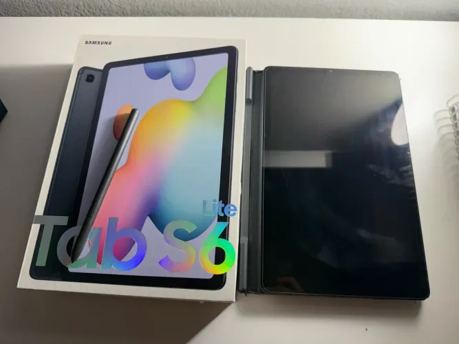 Samsung Galaxy Tab S6 Lite Caneta + Caixa + carregador