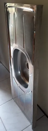 Pia cuba para armário em aço inox com válvula - qualidade GhelPlus