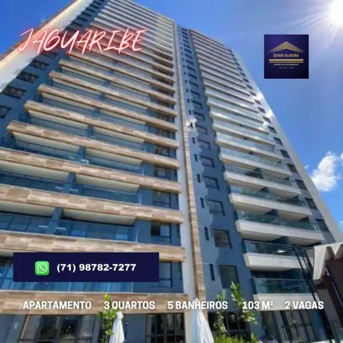 APARTAMENTO 3 SUÍTES, VARANDA, NASCENTE, VISTA MAR - JAGUARIBE