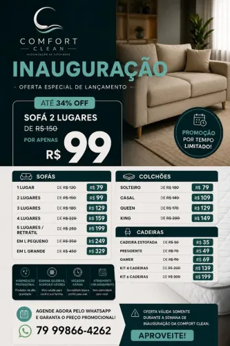 Lavar sofar / lavar a seco / novo semi novo deixamos novo
