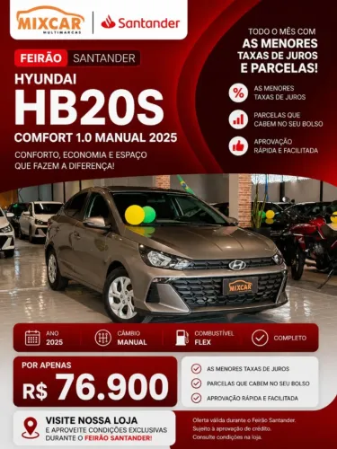 Hyundai HB20S Comfort Plus 1.0 Flex 12V Mec. 2025