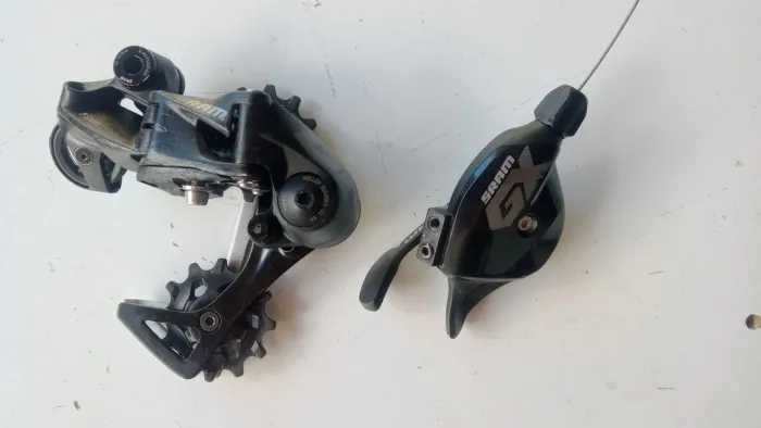 Câmbio e trocador Sram GX 7speed semi novo 