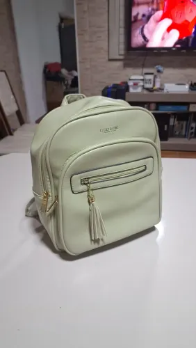 Bolsa Mochila Pequena 'Lucky & Girl' - Cor Menta