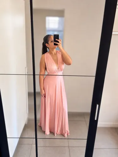 Vestido Multi Formas de Festa Rosé - Elegante e Sofisticado