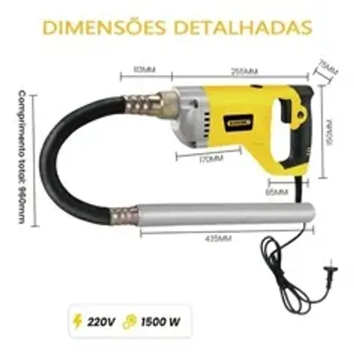 Vibrador De Concreto Manual Bomvink 1500w 110v