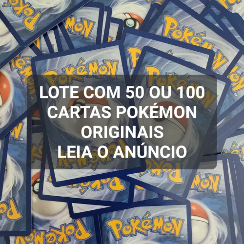Lote de 50 ou 100 cartas Pokémon com Holográficas/Brilhantes