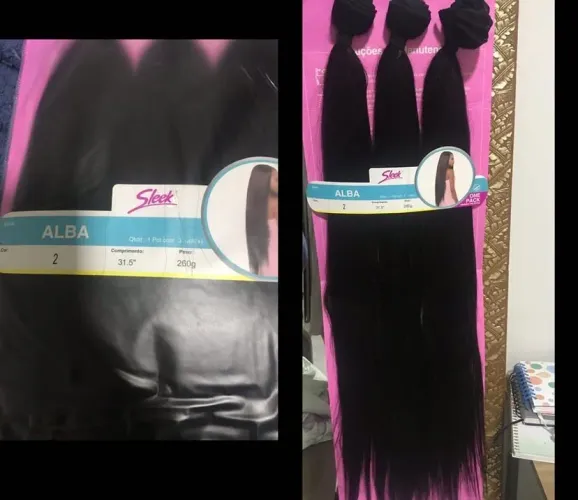 Cabelo bio humano novo castanho escuro