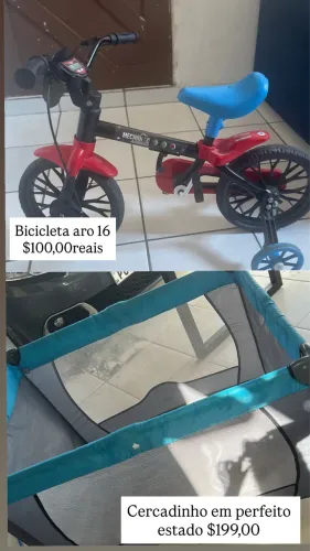 Coisas de bebê vendo separados 