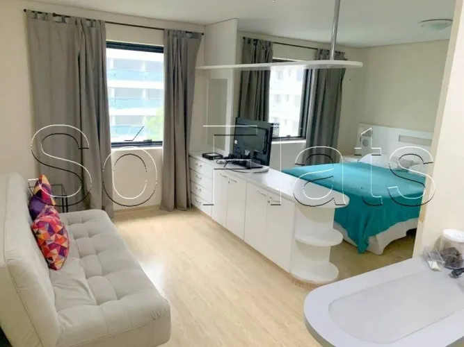 Flat no Times Square Diamond em Moema para locação próximo da Av. Ibirapuera e Metrô Eucal